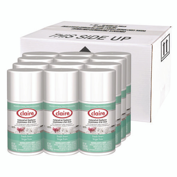Metered Air Freshener, Fresh Linen, 11 oz Aerosol Spray, 12/Carton