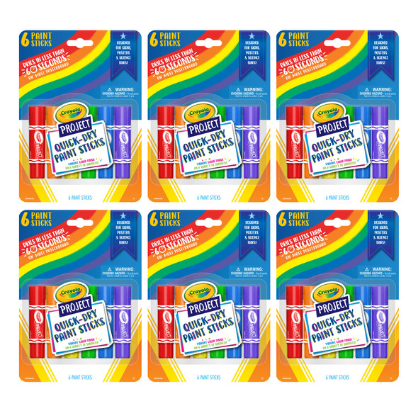 Project™ Quick-Dry Paint Sticks, 6 Per Pack, 6 Packs