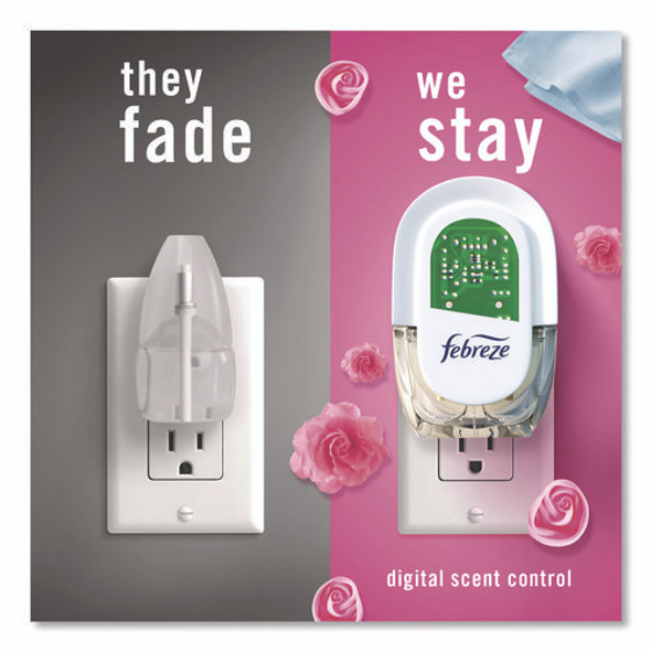 Air Freshener Warmer Starter Kit, Clear/White, with (2) Downy April Fresh Refills