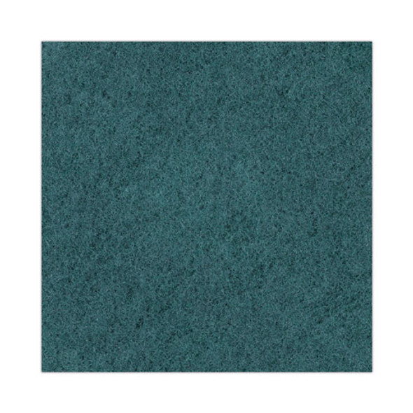Heavy-Duty Scrubbing Floor Pads, 19" Diameter, Green, 5/Carton