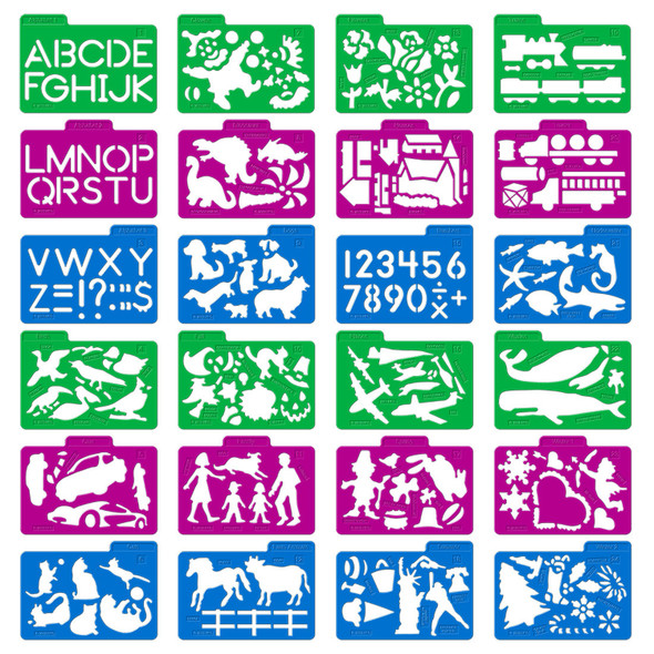 Stencil Mill, 24 Pieces In Plastic Box