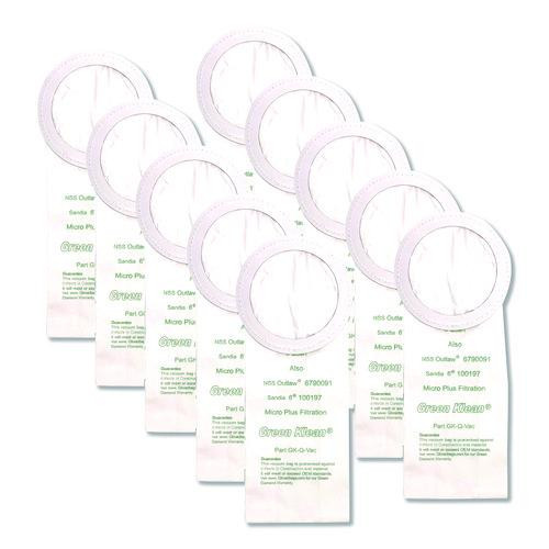 Replacement Vacuum Bags, Fits NSS Outlaw/ProTeam QuarterVac/Sandia/Sanitaire, 10/Pack