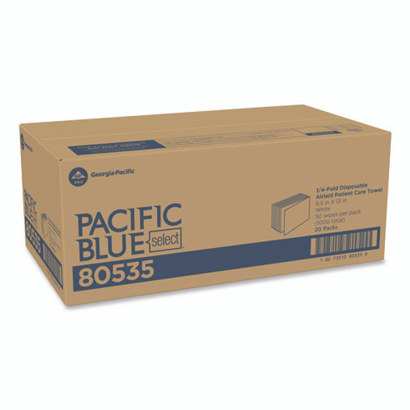 Pacific Blue Select Disposable Patient Care Washcloths, 1-Ply, 9.5 x 13, Unscented, White, 50/Pack, 20 Packs/Carton