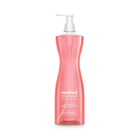 Dish Soap Pump, Hour-Glass Bottle Shape, Pink Grapefruit Scent, 18 oz Pump Bottle, 6/Carton