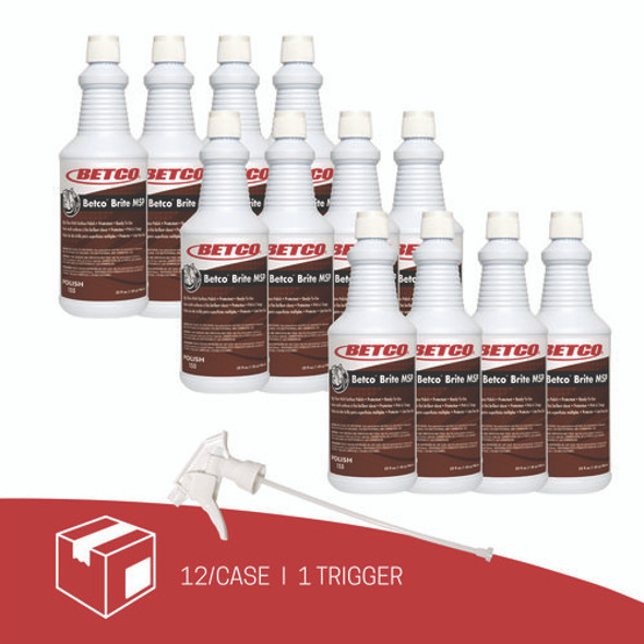 Brite MSP Multi-Surface Polish, Lemon Scent, 12/Carton