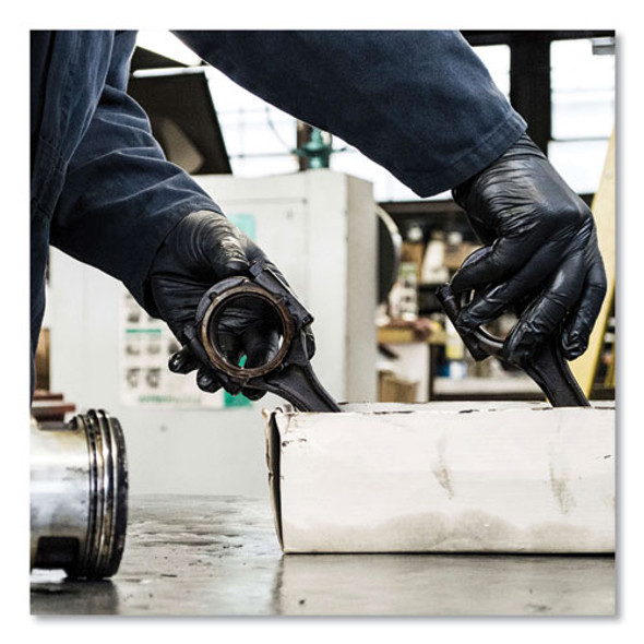 Industrial Nitrile Gloves, Powder-Free, 3 mil, Large, Black, 100/Box, 10 Boxes/Carton