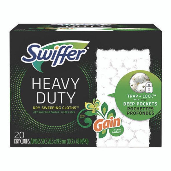 Heavy-Duty Dry Refill Cloths, 7.8 x 10.3, Gain Original Scent, White, 20 Cloths/Box Heavy-Duty Dry Refill Cloths, 7.8 x 10.3, Gain Original Scent, White, 20 Cloths/Box