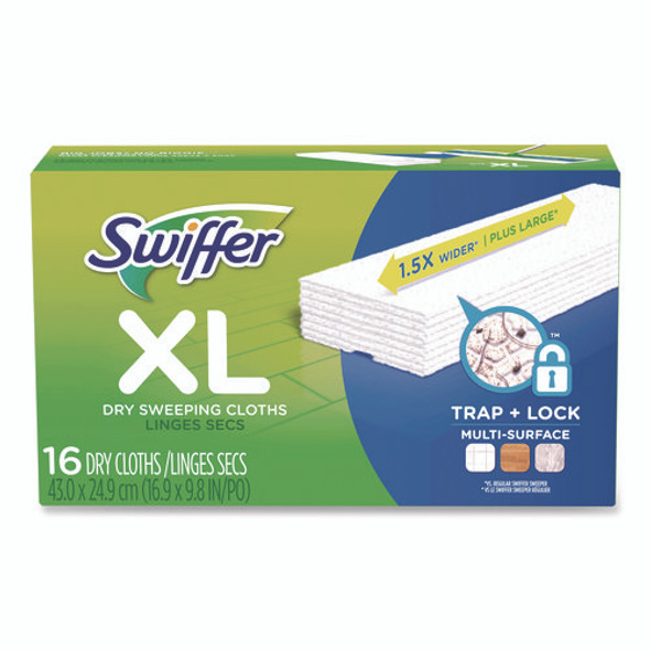 Sweeper XL Dry Refill Cloths, 16.9 x 9.8, White, 16/Box