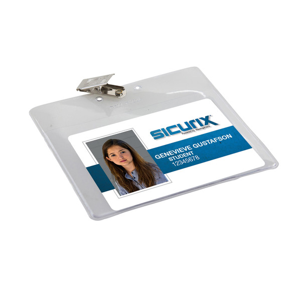 Convention Size Badge Holders with Clip, Horizontal, 4" x 3", Pack of 50 Convention Size Badge Holders with Clip, Horizontal, 4" x 3", Pack of 50
