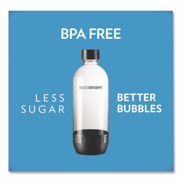 Carbonating Bottle Twin Pack, Plastic, 33 oz, Clear/Black