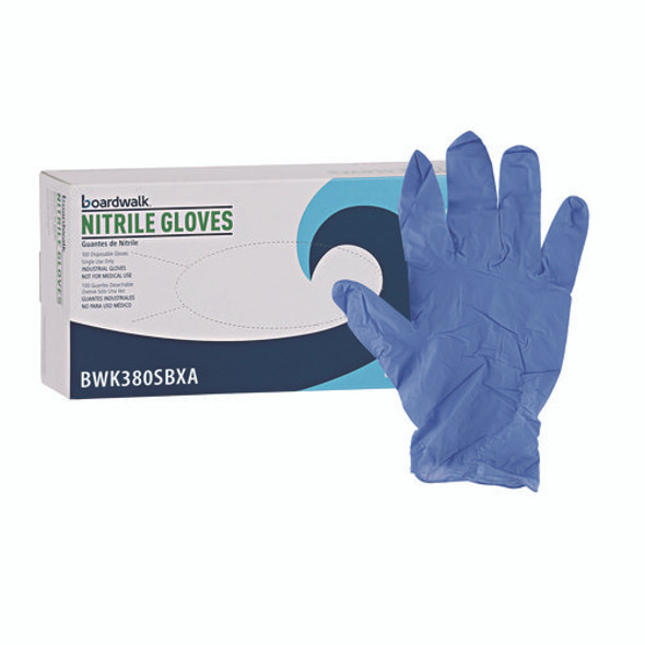 Disposable General-Purpose Nitrile Gloves, Small, Blue, 4 mil, 100/Box