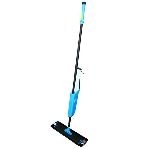Mopster 2.0 Microfiber Bucketless Mop, 16.25 x 3.25 Blue Microfiber Head, 57" Black Aluminum Handle
