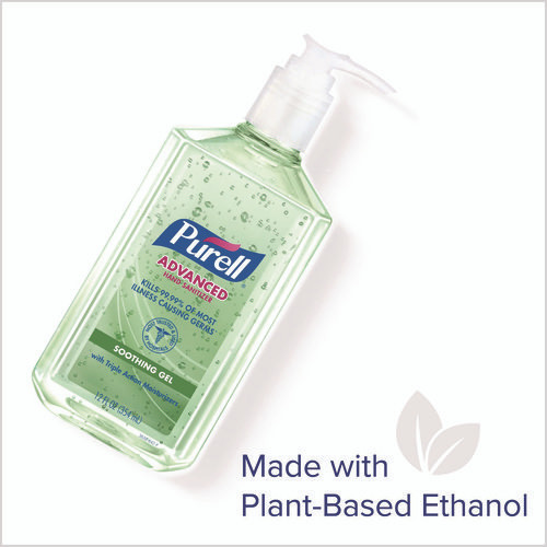 Advanced Hand Sanitizer Soothing Gel, Fresh Scent, 12 oz Pump Bottle