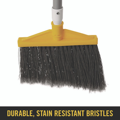 Angled Large Broom, 48.78" Handle, Silver/Gray