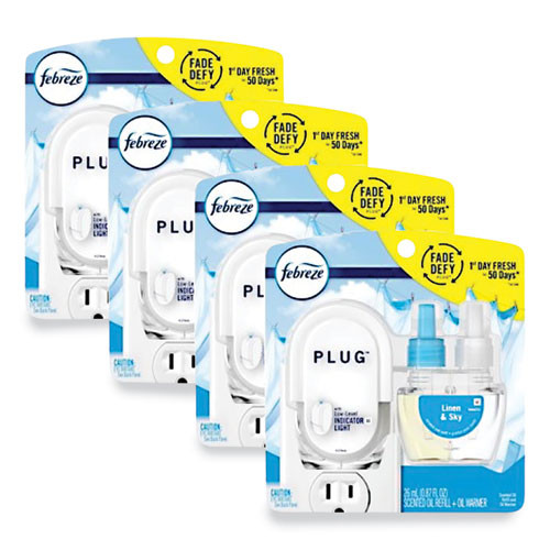 PLUG Air Freshener Warmer Start Kit, 6.54 x 2.99 x 5.98, Clear/White, 4/Carton