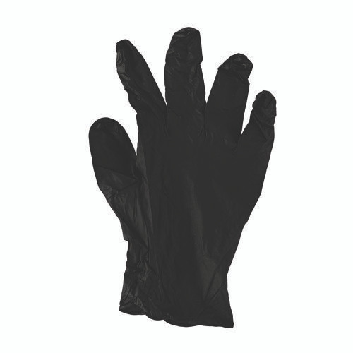 Disposable General-Purpose Powder-Free Nitrile Gloves, Small, Black, 4.4 mil, 100/Box