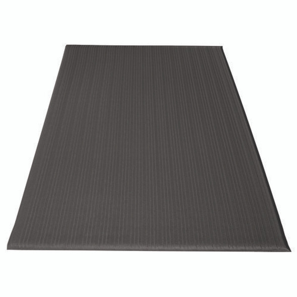 Ribbed Vinyl Anti-Fatigue Mat, 24 x 36, Black