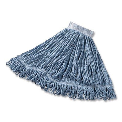Super Stitch Blend Mop Head, Large, Cotton/Synthetic, Blue, 6/Carton