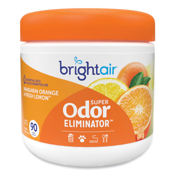 Super Odor Eliminator, Mandarin Orange and Fresh Lemon, 14 oz Jar, 6/Carton