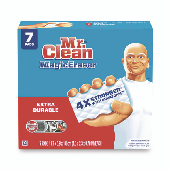Magic Eraser Extra Durable. 4.6 x 2.4, 0.7" Thick, White, 7/Pack