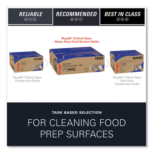 Heavy-Duty Foodservice Cloths, 12.5 x 23.5, Blue, 100/Carton