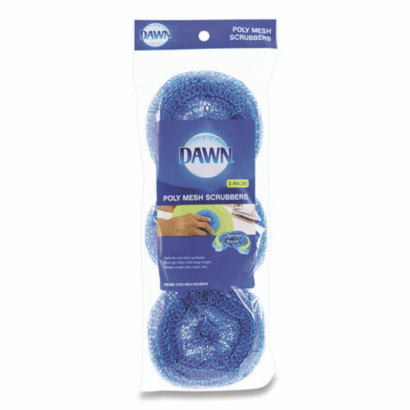 Poly Mesh Scrubbers, Blue, 3/Pack Poly Mesh Scrubbers, Blue, 3/Pack