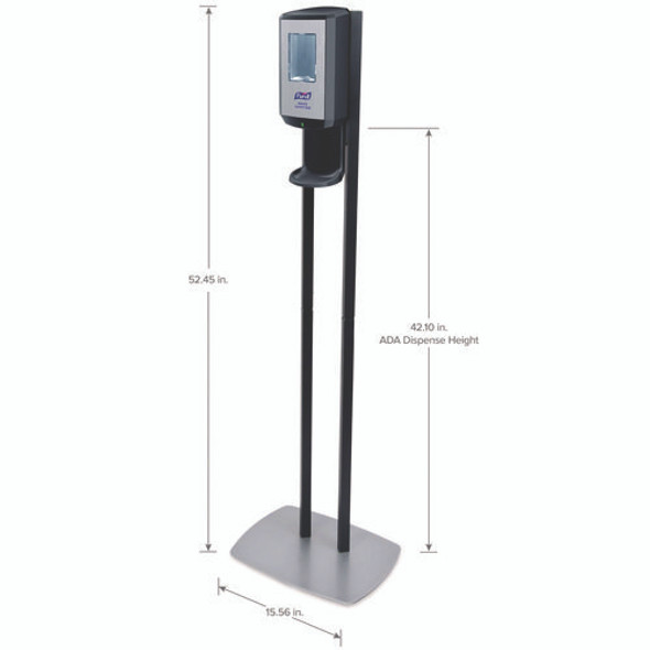 CS8 Hand Sanitizer Floor Stand with Dispenser, 1,200 mL, 13.5 x 5 x 28.5, Graphite