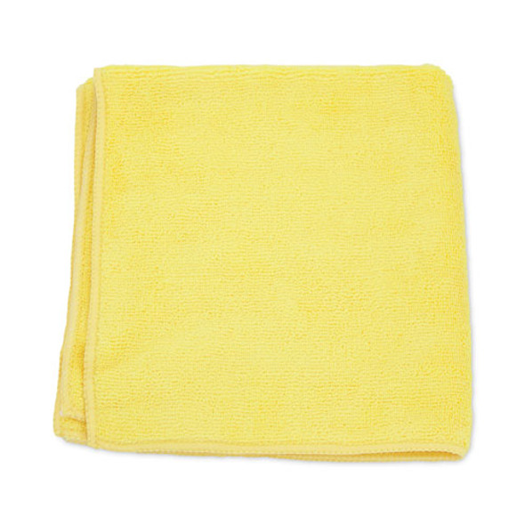 MicroWorks Microfiber Towels, 12 x 12, Yellow, Dozen