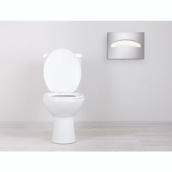 Stainless Steel Brushed Half-Fold Toilet Seat Cover Dispenser, 15.7 x 2 x 11.8