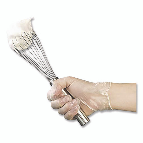 Vinyl Exam Gloves, Powder-Free, Large, Clear, 100/Box