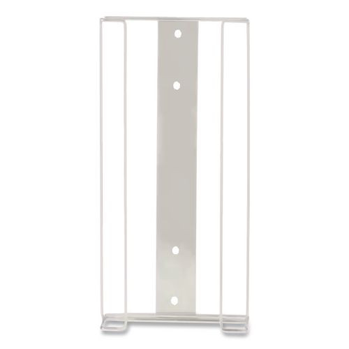 Wire Wall-Mount Glove Box Holder, 4-Box, Horizontal, Stainless Steel, White, 11 x 4 x 22