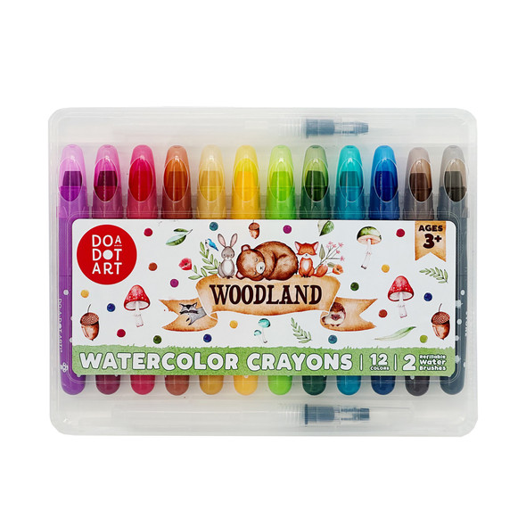 Woodlands Watercolor Crayons, Pack of 12