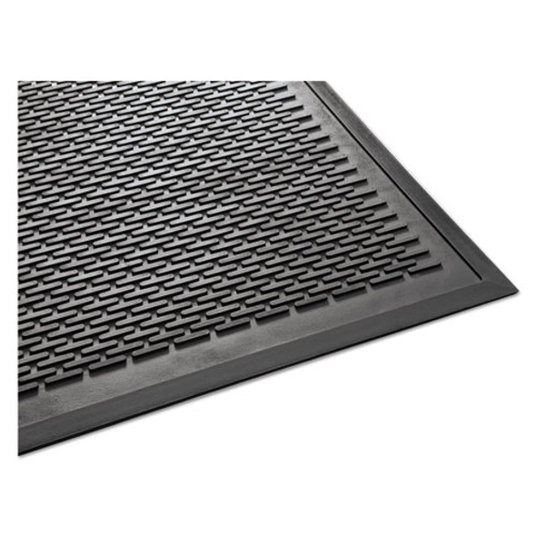 Clean Step Outdoor Rubber Scraper Mat, Polypropylene, 36 x 60, Black