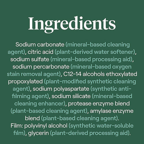 Natural Automatic Dishwasher Detergent Packs, Free and Clear, 45 Powder Packets/Box