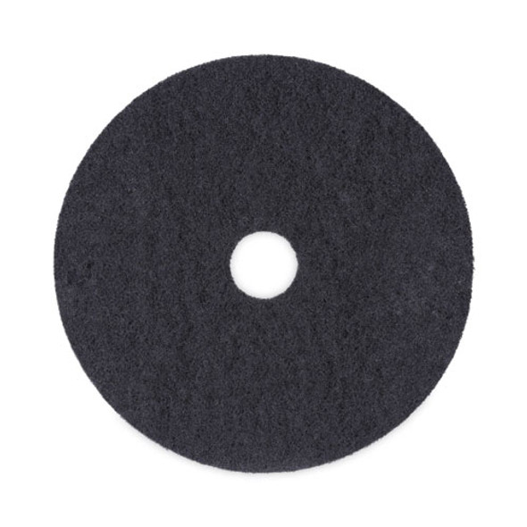 Stripping Floor Pads, 20" Diameter, Black, 5/Carton