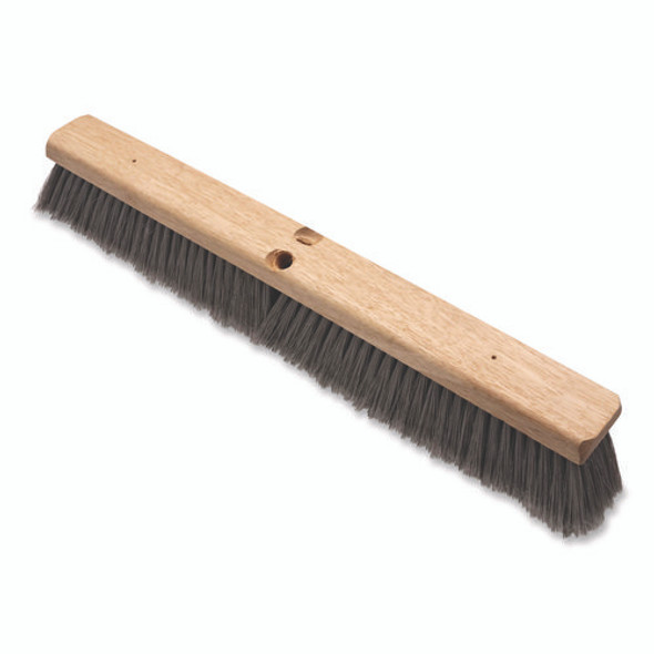 Flagged Floor Sweep, 3" Gray Flagged Filament Bristles, 24" Brush, 12/Carton