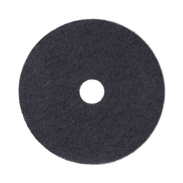 Stripping Floor Pads, 19" Diameter, Black, 5/Carton