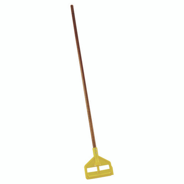 Invader Wood Side-Gate Wet-Mop Handle, 54", Natural/Yellow