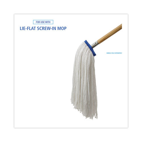 Cut-End Lie-Flat Wet Mop Head, Rayon, 24oz, White