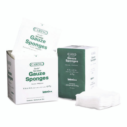 Non-Woven Gauze Sponges, Non-Sterile, 4-Ply, 4 x 4, 200/Box