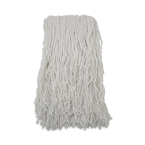 Cut-End Wet Mop Heads, Rayon, White, 12/Carton
