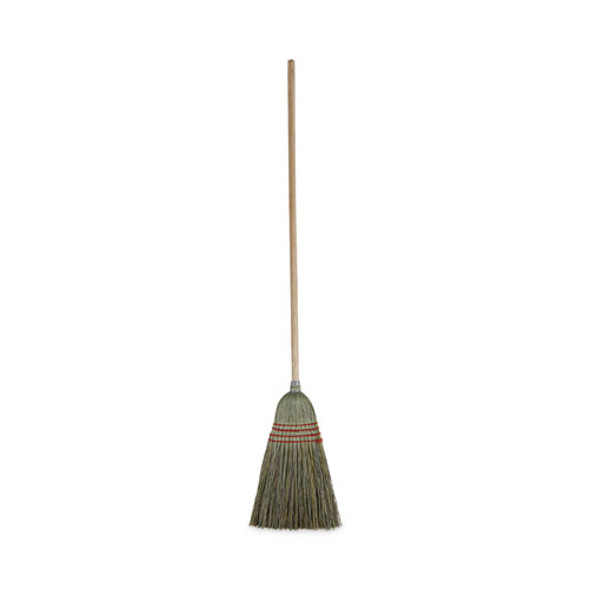 Mixed Fiber Maid Broom, Mixed Fiber Bristles, 55" Overall Length, Natural