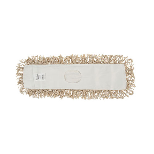 Industrial Dust Mop Head, Hygrade Cotton, 24w x 5d, White