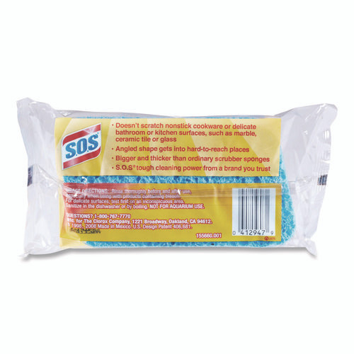 All Surface Scrubber Sponge, 2.5 x 4.5, 0.9" Thick, Dark Blue, 12/Carton