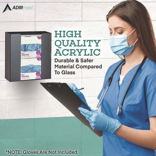 Acrylic Glove Dispenser, Double Box Capacity, 10.2 x 3.5 x 10.8, Black