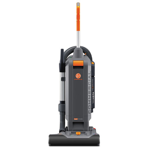 HushTone Vacuum Cleaner with Intellibelt, 15" Cleaning Path, Gray/Orange