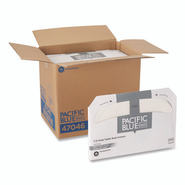 Safe-T-Gard Half-Fold Toilet Seat Covers, 14.5 x 17, White, 250/Pack, 20 Packs/Carton