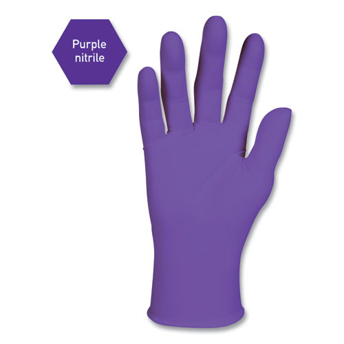 PURPLE NITRILE Exam Gloves, 242 mm Length, Small, Purple, 100/Box