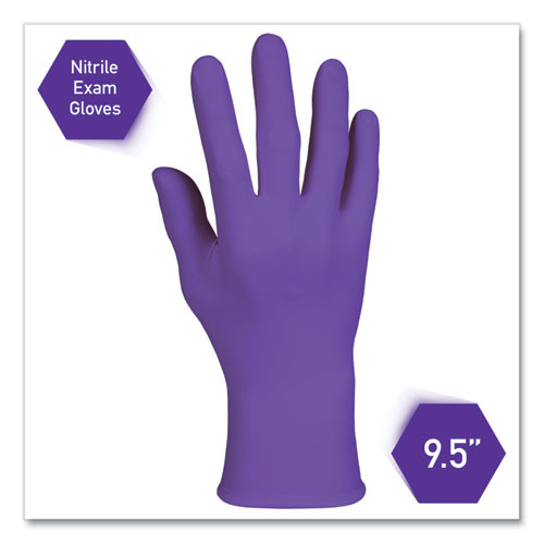 PURPLE NITRILE Exam Gloves, 242 mm Length, Small, Purple, 100/Box