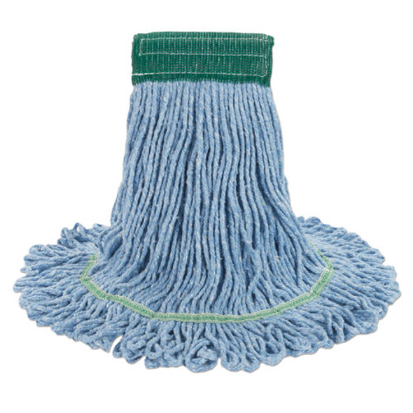 Super Loop Wet Mop Head, Cotton/Synthetic Fiber, 5" Headband, Medium Size, Blue, 12/Carton